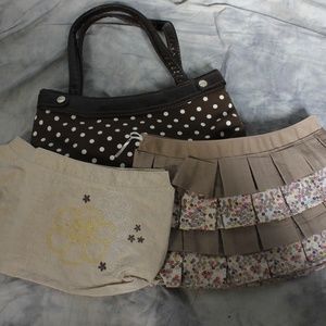Thirty-One brown purse with three covers